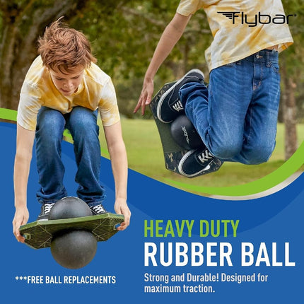 Flybar Pogo Trick Ball for Kids – Balance Bounce Board with Anti-Slip Deck – Pump Included - Indoor & Outdoor Toys for Boys and Girls Fun Way to Reduce Screen Time Supports up to 160 lbs – Ages 6+