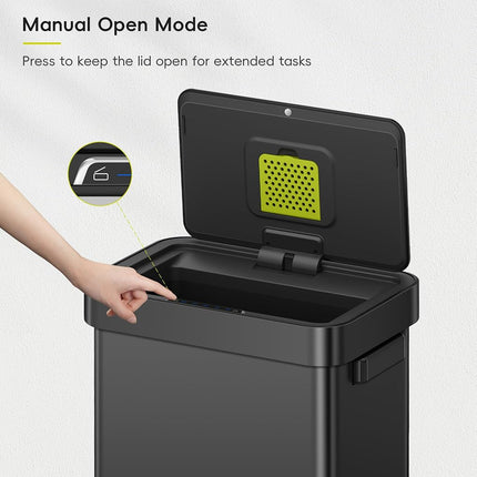 EKO Kitchen Automatic Sensor Rubbish Bin, 50L, Matte Black