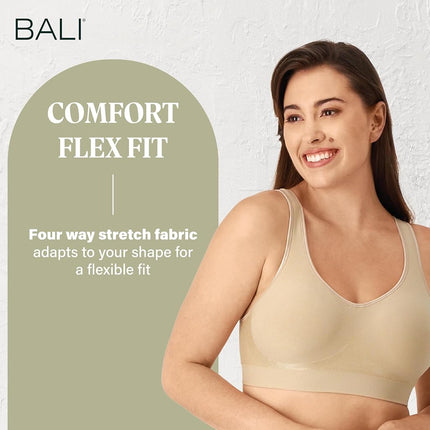Bali Women's Comfort Revolution Shaping Wirefree With Smart Sizes bras, Nude, XXL UK