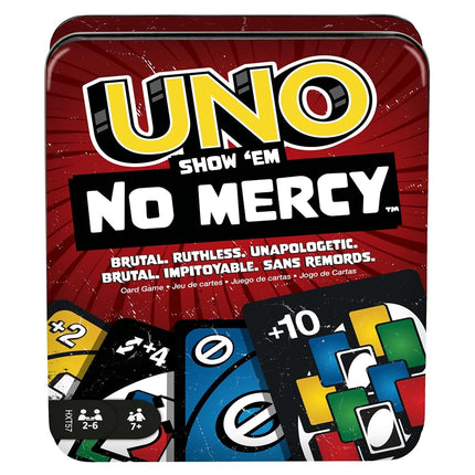 Mattel Games UNO Show ‘em No Mercy Card Game in Storage Tin,Ages 7+