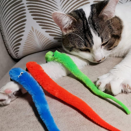 TIENAILING Cat Toy Worm Refills, 12 Pieces Interactive Cat Wand Attachments Worms Toy for Indoor Cats