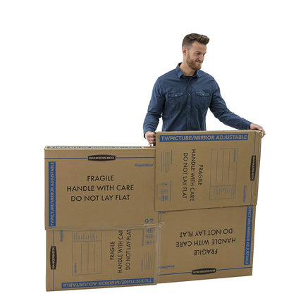 Bankers Box SmoothMove Picture/Mirror Box, Large, 48 x 4 x 33 Inches, 4 Pack (7711301)