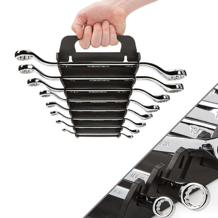 TEKTON 45-Degree Offset Box End Wrench Set with Holder, 8-Piece (1/4-1-1/4 in.) | WBE23408
