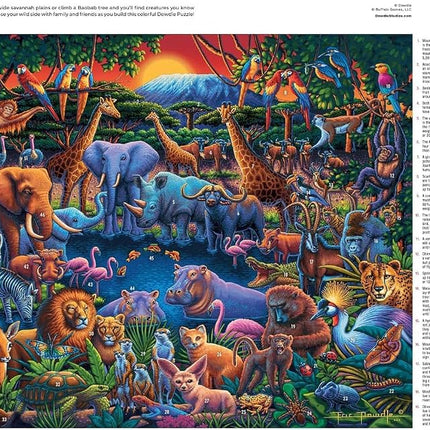 Buffalo Games - Eric Dowdle - Afrique sauvage - Puzzle de 1000 pièces pour adultes - Un puzzle stimulant, parfait pour les soirées jeux - Taille finale : 68 x 50 cm
