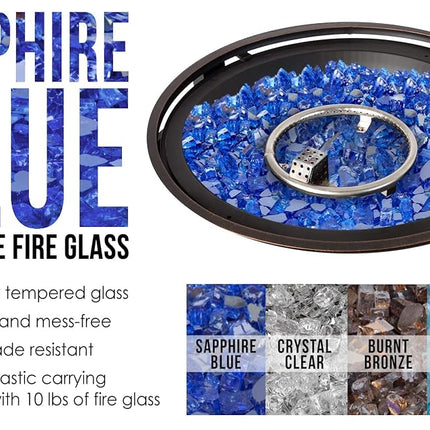 Fire Sense Sapphire Blue Reflective Fire Glass