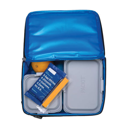 PackIt Freezable Classic Lunch Box, Sporty Camo Charcoal Navy, Built with EcoFreeze Technology, Collapsible, Reusable, Zip Closure with Zip Front Pocket and Buckle Handle, Desgined for Lunches