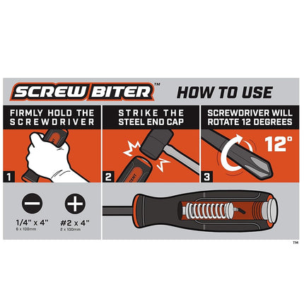 Crescent Screw Biter #2 x 4 Phillips Dual Material Extraction Screwdriver - CIMSDPH
