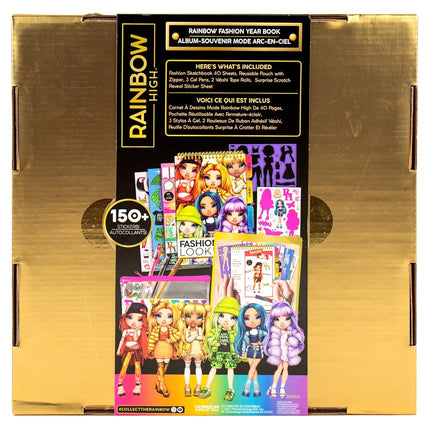 Rainbow High Rainbow Fashion Yearbook, libro de bocetos de diseño, colorea y crea looks elegantes, a partir de 6 años