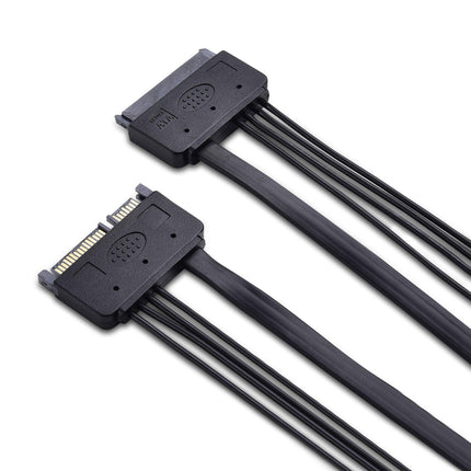 Cable Matters (paquete de 2) Cable de extensión de alimentación y datos SATA de 22 pines (7+15) - 50 cm
