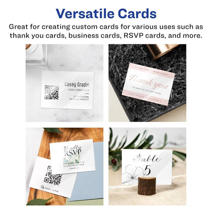 Avery Printable Rectangle Business Cards with Sure Feed Technology, 2.5" x 3.5", Glossy White Cardstock, Print-to-the-Edge, Laser/Inkjet Cards, 300 Total