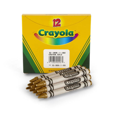 Crayola Crayons, Gold, Single Color Crayon Refill, 12 Count Bulk Crayons, School Supplies