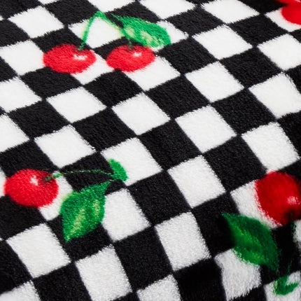 Betsey Johnson Ideal for Couch, Bed, or Lounge, Cozy Home Essentials, Polyester, Cherry Checker Red, 50" x 70"