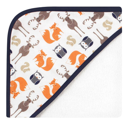 Hudson Baby Unisexe Bébé Coton Riche Serviettes à Capuche, Élan Bleu, Taille Unique