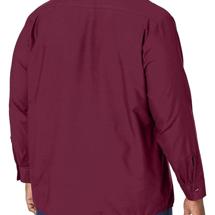 Red Kap Men's Industrial Work Shirt, Regular Fit, Long Sleeve Utility Button, Burgundy, S