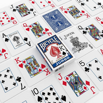 Bicycle Playing Cards, Jumbo Index, 12 Pack,Red & Blue