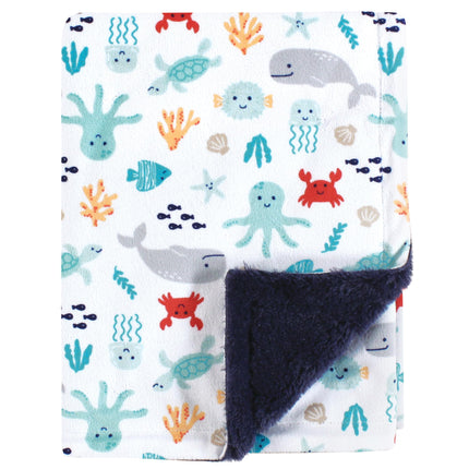 Hudson Baby Unisex Baby Plush Blanket with Furry B
