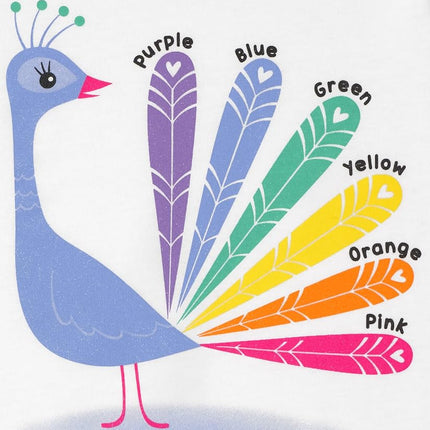 The Children's Place Girls Short Sleeve Graphic T-Shirt, Peacock/Count with Me, 2T