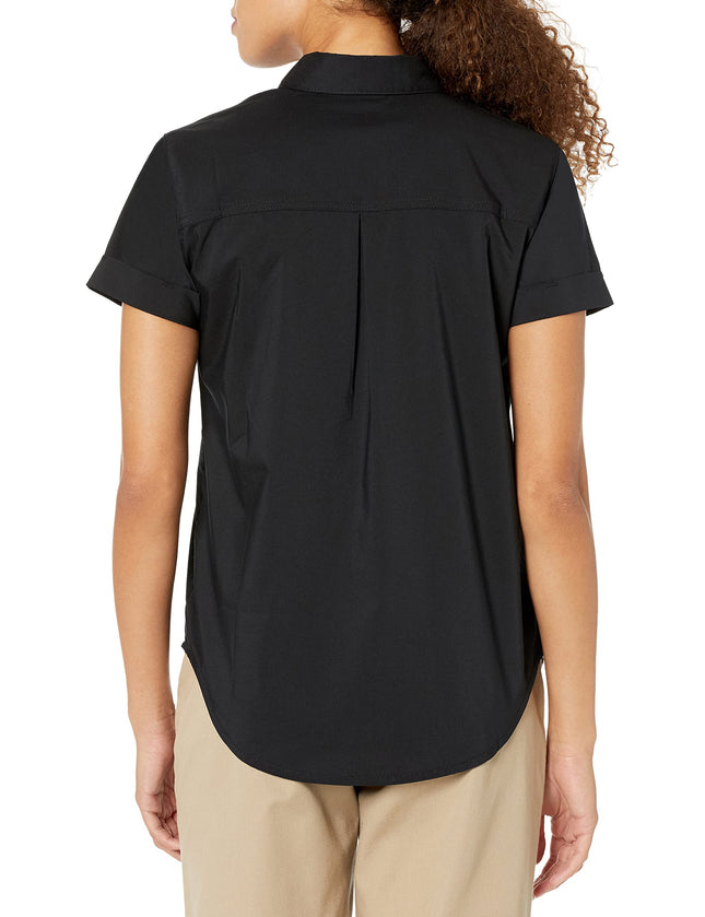 Dickies Women's Stretch Poplin Button-up Short Sleeve Shirt