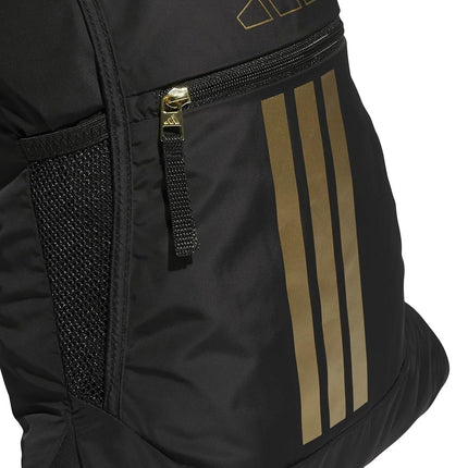 adidas Alliance Sackpack – Drawstring Backpack Small Bag for Men and Women, Black/Gold Metallic, One Size