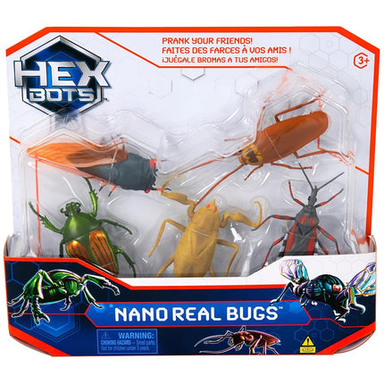 HEX BOTS Nano Real Bugs 5-Pack, Fake Insect Toy Figures, Sensory Toys for Kids & Cats, Robot Toys for Boys & Girls Aged 3 & Up