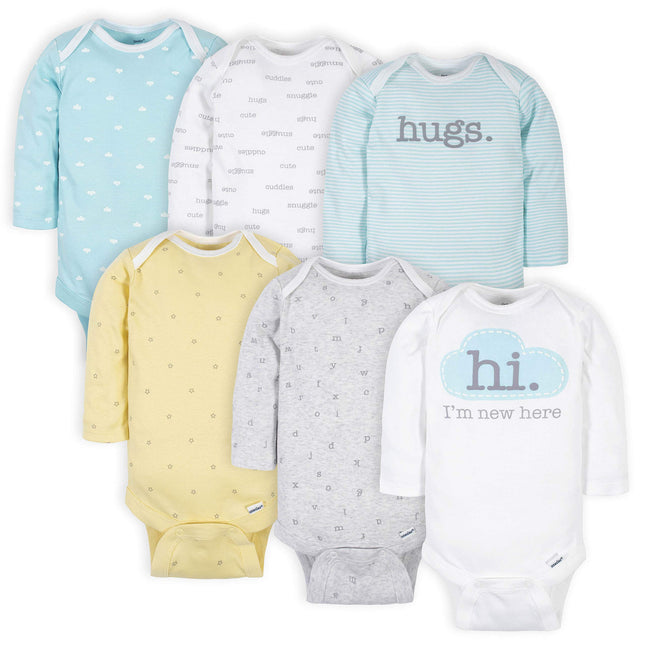 Gerber Unisex Baby 6 Pack Long-sleeve Onesies Body