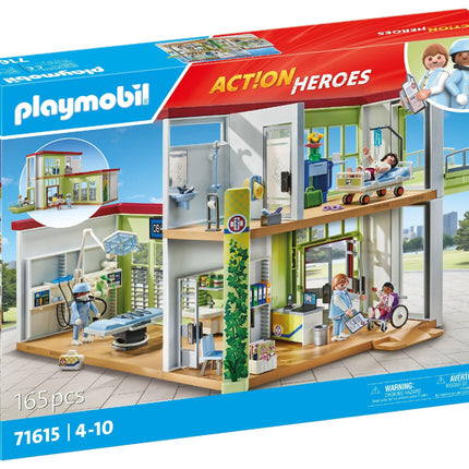 Playmobil 71615 Modern Hospital - Action Heroes - Includes Four Characters and Medical Equipment - Ages 4 and Above