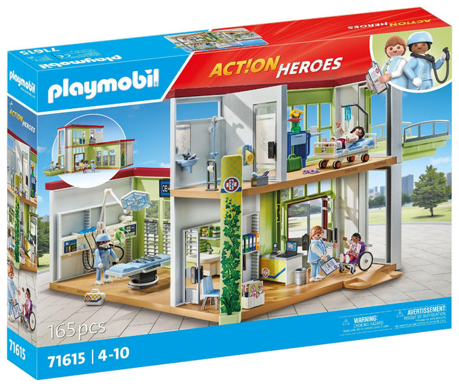 Playmobil 71615 Modern Hospital - Action Heroes - Includes Four Characters and Medical Equipment - Ages 4 and Above