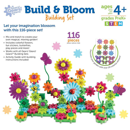 Learning Resources Gears! Gears! Gears! Build & Bloom Flower Garden, Gears & Construction Toy, STEM Toys, Gears for Kids