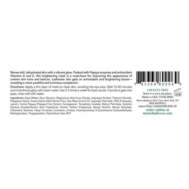 Mario Badescu Mascarilla Revitalizante Enzimática, 2 oz.