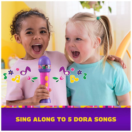 Dora, Rainforest Rhythms Microphone with Music, Sound Fx & Bilingual Phrases, Children's Toy for Girls and Boys from 3 Years