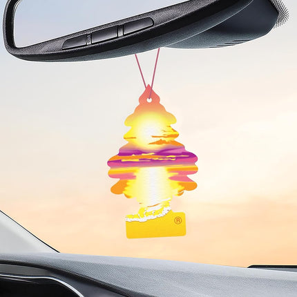 Little Trees Air Fresheners Car Air Freshener. Hanging Tree Provides Long Lasting Scent for Auto or Home. Sunset Beach, 24 Air Fresheners