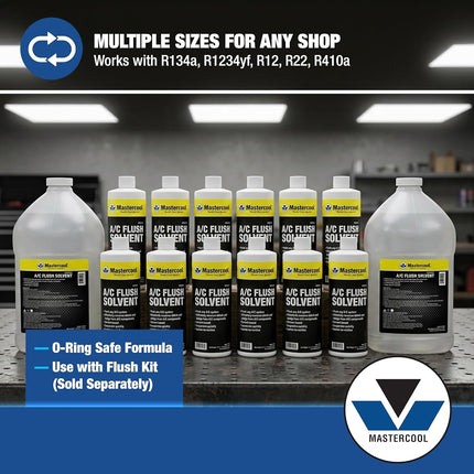 Mastercool 91049-32-6 Black/Yellow Flush Solvent, 6 Pack (32 oz)