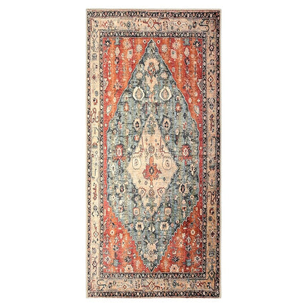Lahome Boho Tribal Area Rug - 2x4.3 Hallway Runner Rug Doormat Bohemian Faux Wool Throw Rug Non-Slip Washable Low-Pile Floor Carpet for Kitchen Laundry Room Entrance Bathroom
