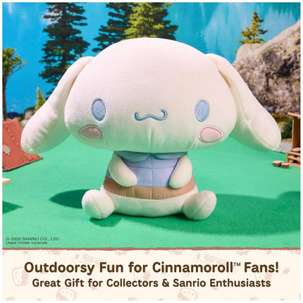 GUND Sanrio Cinnamoroll 10-Inch Plush Toy with Camping Outfit for Ages 1+