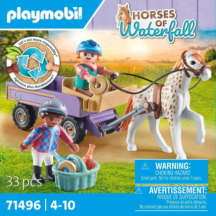 Playmobil 71496 Horses of Waterfall: Pony Carriage, a magical pony ride, thrilling adventures at Waterfall Ranch, detailed play sets suitable for children ages 4+