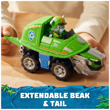 PAW Patrol Jungle Pups, Vehículo Tortuga Mordedora de Rocky, Camión de Juguete con Figura de Acción Coleccionable, Juguetes para Niños y Niñas de 3 Años en Adelante