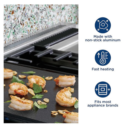 GE Appliances WB31X49806 Cast Iron Griddle, PFAS-Free, Pre-Seasoned, Heavy-Duty Nonstick, Fits Center Oval Burner on Select GE Appliances Gas Ranges, Even Heat, Easy Cleanup