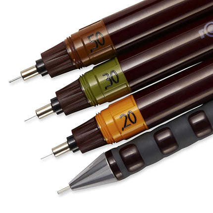 rOtring Isograph Technical Drawing Pens, 3-Pen College Set, 0.2 to 0.5 mm, Brown (S0699370)
