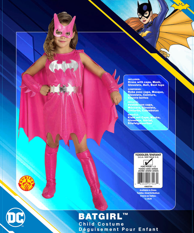 Déguisement officiel de Batgirl rose Rubies, taille enfant en bas âge Halloween