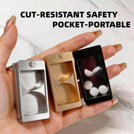 Professional Pill Cutter & Splitter - Precision Aluminum Tablet Slicer for Small, Large & Tiny Tablets | Cortador for Accurate Medicine & Vitamin Doses (Silver)