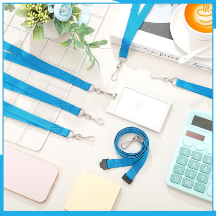 Patelai 60 Pcs Breakaway Lanyards with J Hook, Light Blue