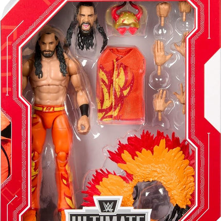 Mattel WWE Ultimate Edition Action Figure Seth Rollins Fan TakeOver Collectible with Interchangeable Accessories, Extra Heads & Swappable Hands, HVV71