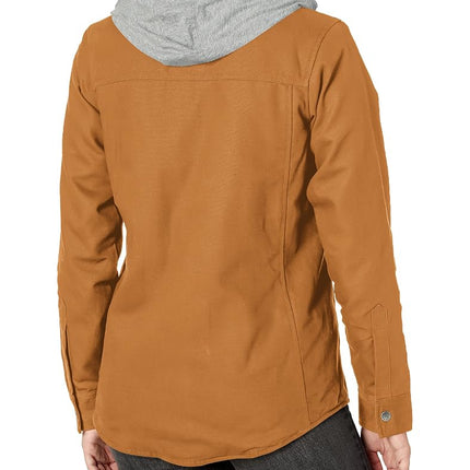 Chaqueta camisera con capucha Dickies para mujer, color marrón pato, L