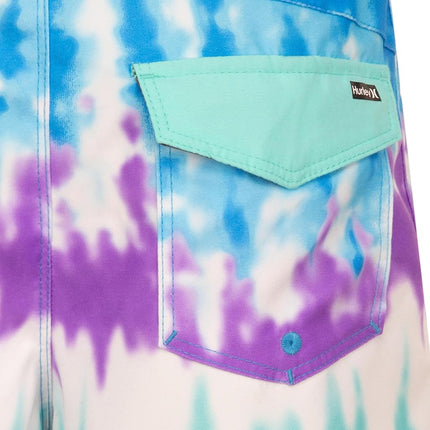 Short de bain Hurley pour garçons, Tie-dye bleu Neptune, Taille 20