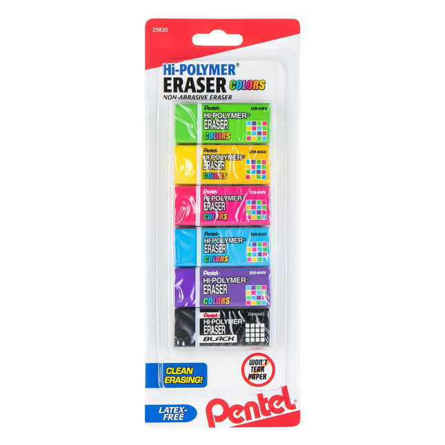 Pentel Hi-Polymer Block Eraser Colors Small, Assor