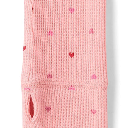 The Children's Place Girls' Basic Long Sleeve Thermal Henley Tops, Fuzzy Pink, XX-Large