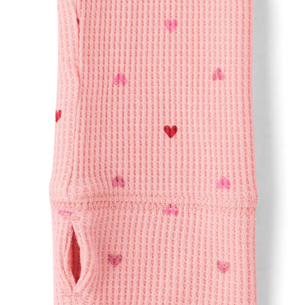 The Children's Place Girls' Basic Long Sleeve Thermal Henley Tops, Fuzzy Pink, XX-Large