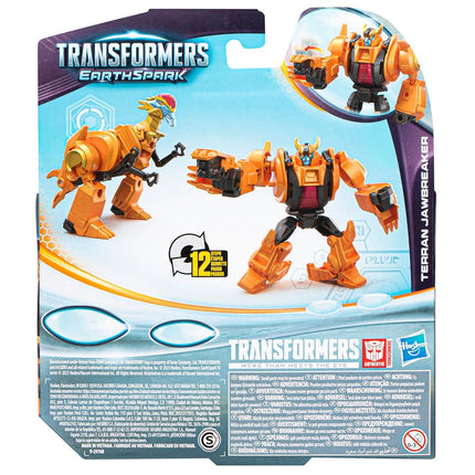 Transformers Toys EarthSpark Warrior Class Terran Jawbreaker, 12.5-cm Action Figure, Robot Toys for Children Aged 6 and Up