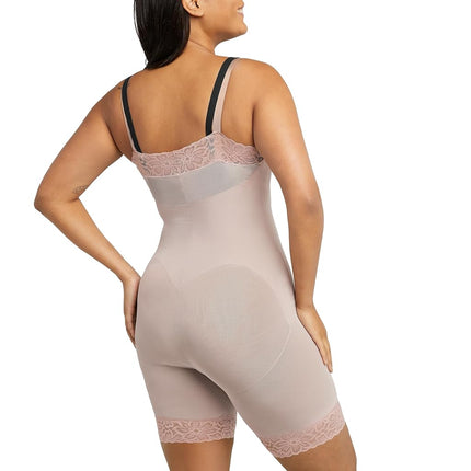 Maidenform Women's Ultra Sculpts Fajas Colombianas, Ultra Firm Open Bust Romper Shapewear, Evening Blush, XL