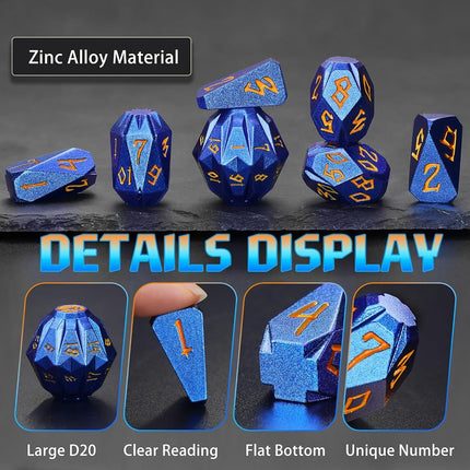 FONVGOGO Metal DND Dice Set Polyhedral for Dungeons and Dragon RPG Gift